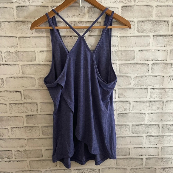 Women’s Apana blueish purple cross back tank top Large - Picture 2 of 3